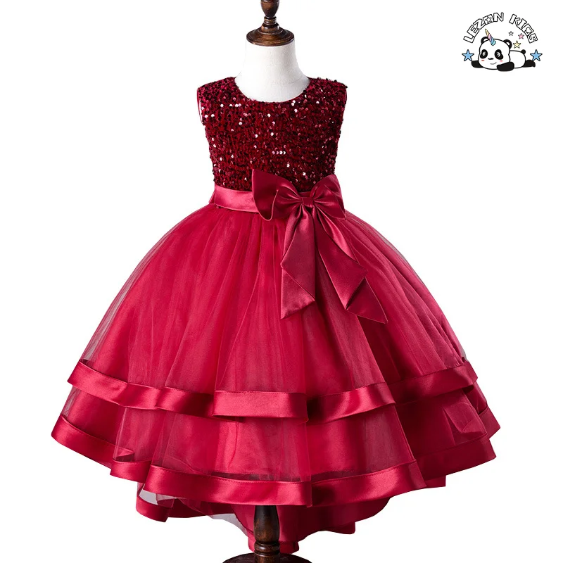 Vestido de jantar de smoking para meninas sem mangas com poncho de malha saia de princesa laço lantejoulas estilo doce saia longa