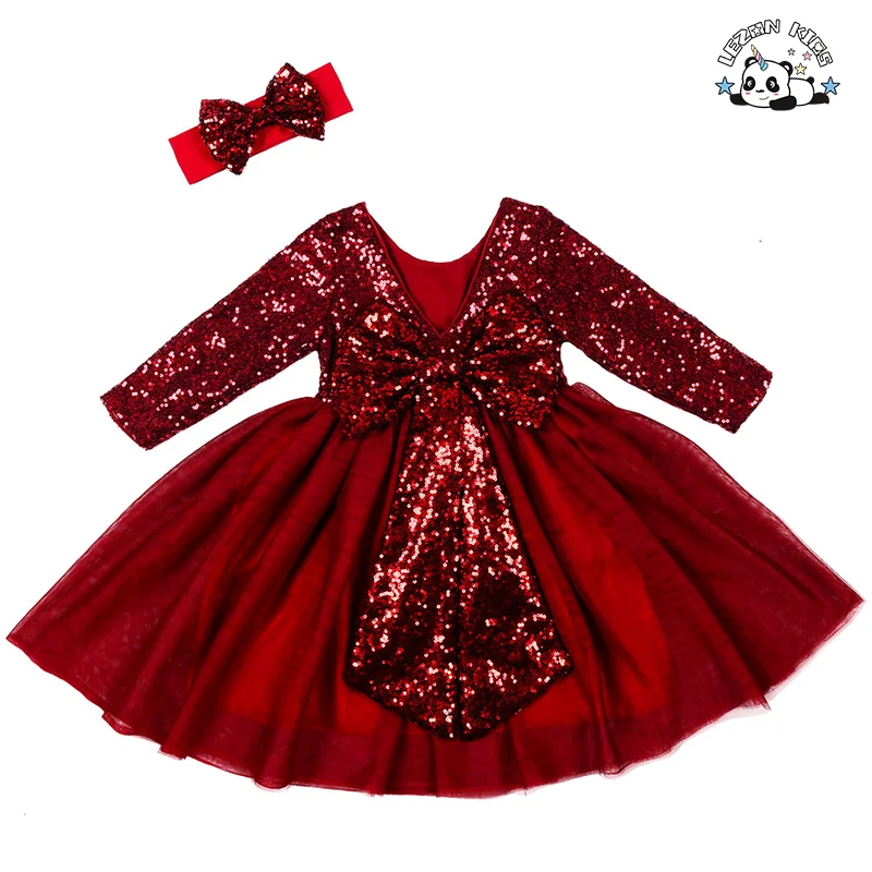 High Quality Custom Latest Design Colorful Sparkle Children Clothing Princess Dress for Girls - Product Image
