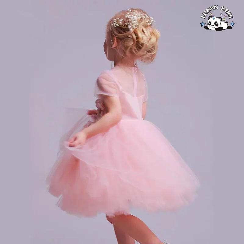 High Quality Spring Autumn Fashion Girls Fluffy Tulle Pleated Tutu Dress for 3 to 12T Girls - Product Image