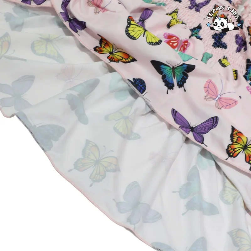 High Quality Summer Ruffle Halter Sleeveless Floral A-Line Dresses for Little Girls - Product Image