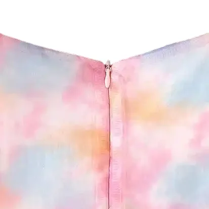 Vestido de Organza para Meninas com Cinto Alto de Manga Curta Bufante e Decote Quadrado de Alta Qualidade - Product Image