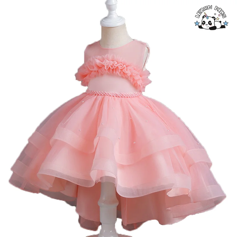 Hot Selling  Kids Pink Dresses Little Girl Ball Gowns Flower Girls Long Dress
