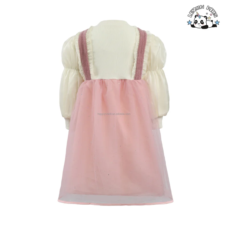 Vestidos Tutu de Malha de Tule com Lantejoulas e Mangas Longas para Meninas, Quentes para Outono - Product Image