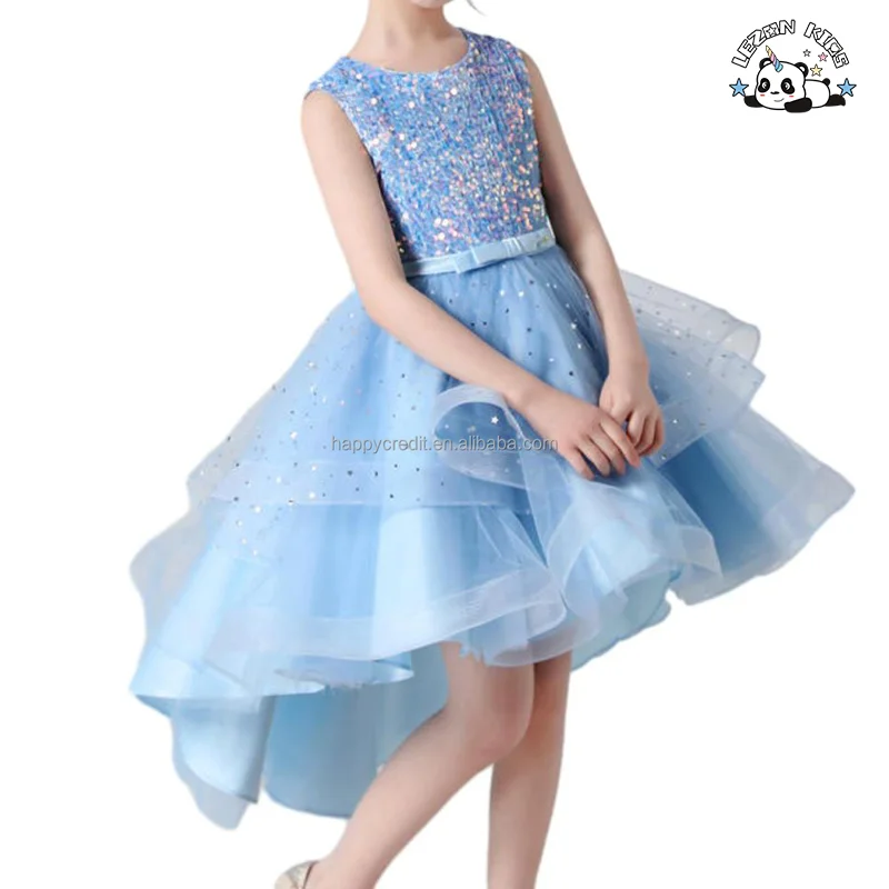 Hot Selling Girl's Sleeveless Sequins Tuxedo Dress Long Princess Piano Performance Dress Party Dress
