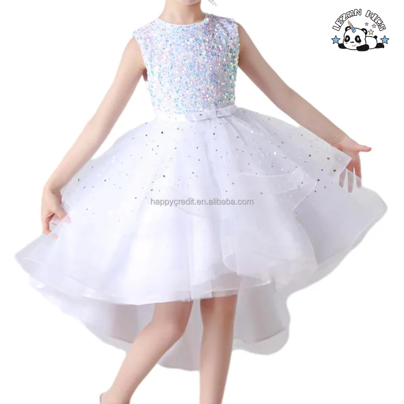 Hot Selling Girl's Sleeveless Sequins Tuxedo Dress Long Princess Piano Performance Dress Party Dress - Product Image
