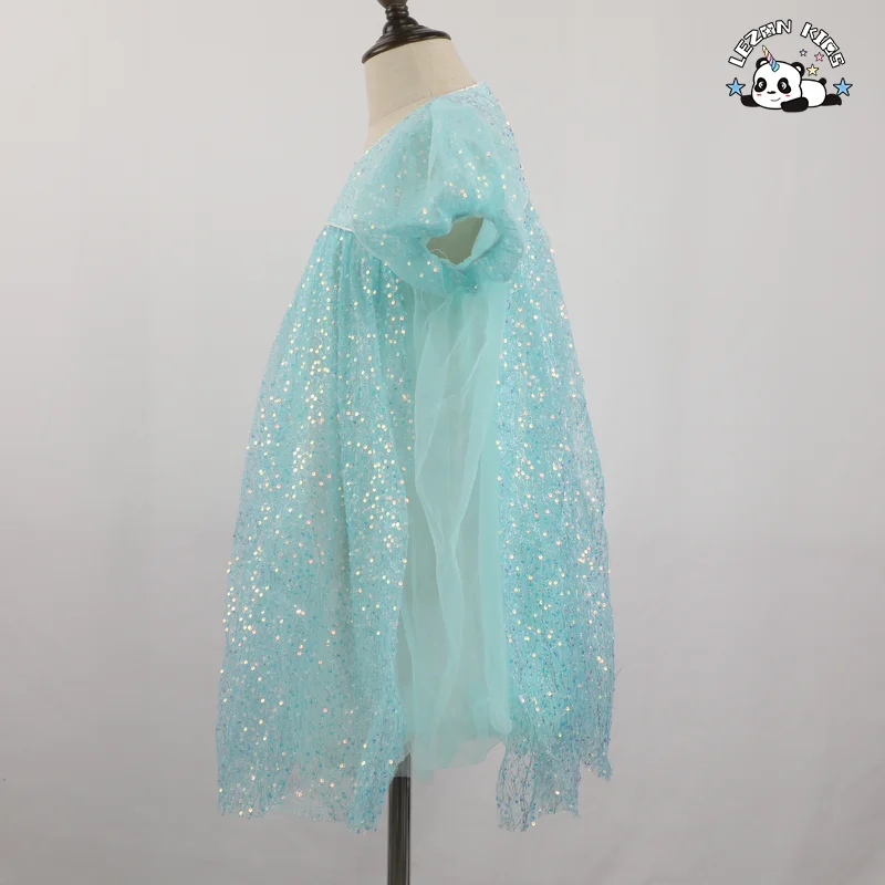 Hot Selling Product Short Puff Sleeve Sequin Patches Tutu Girls Dress for 2-14y Customize Dress - Product Image