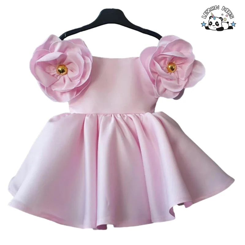 Vestido de Princesa para Meninas com Manga Bufante e Flores - Ins Hot Selling - Product Image