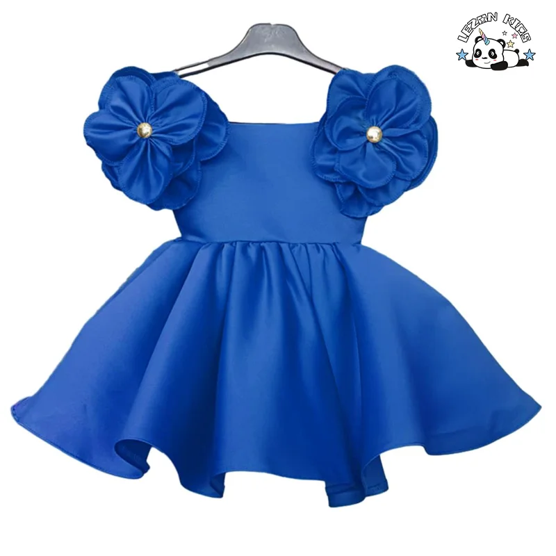 Vestido de Princesa para Meninas com Manga Bufante e Flores - Ins Hot Selling - Product Image