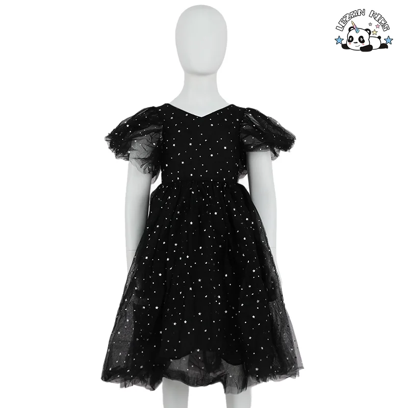 Latest Style Summer Performances Girls Dress Tulle Sleeves Princess Tulle Dresses