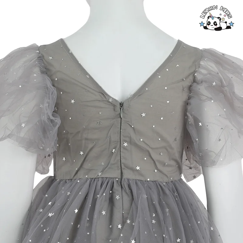 Latest Style Summer Performances Girls Dress Tulle Sleeves Princess Tulle Dresses - Product Image