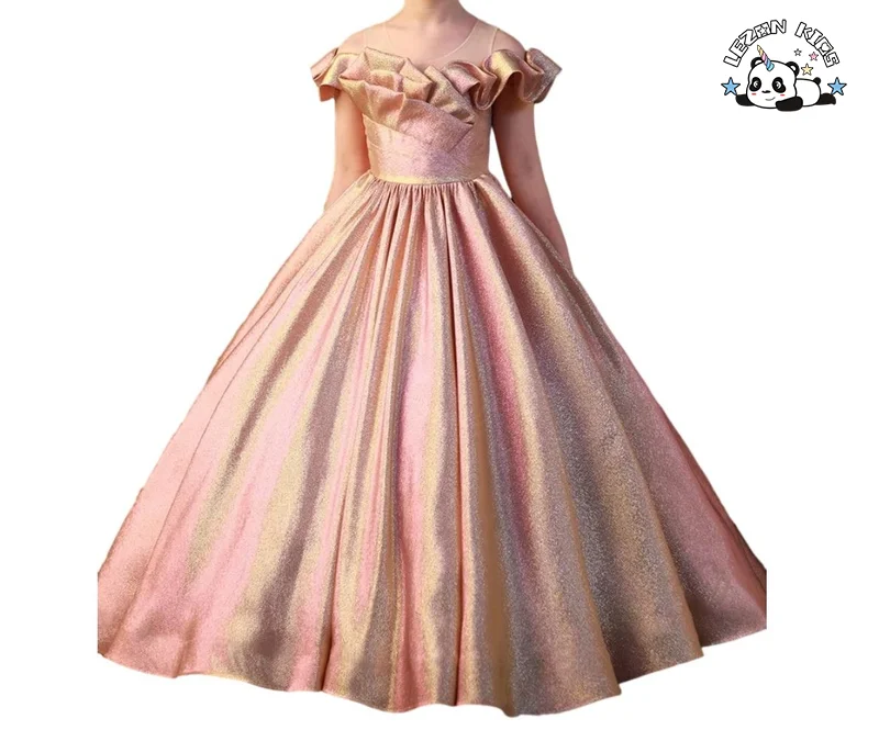 Manufacturer Sale High Quality 2023 New Design Pink Birthday Host Sequined Evening Dress Children's Dress Princess Dress