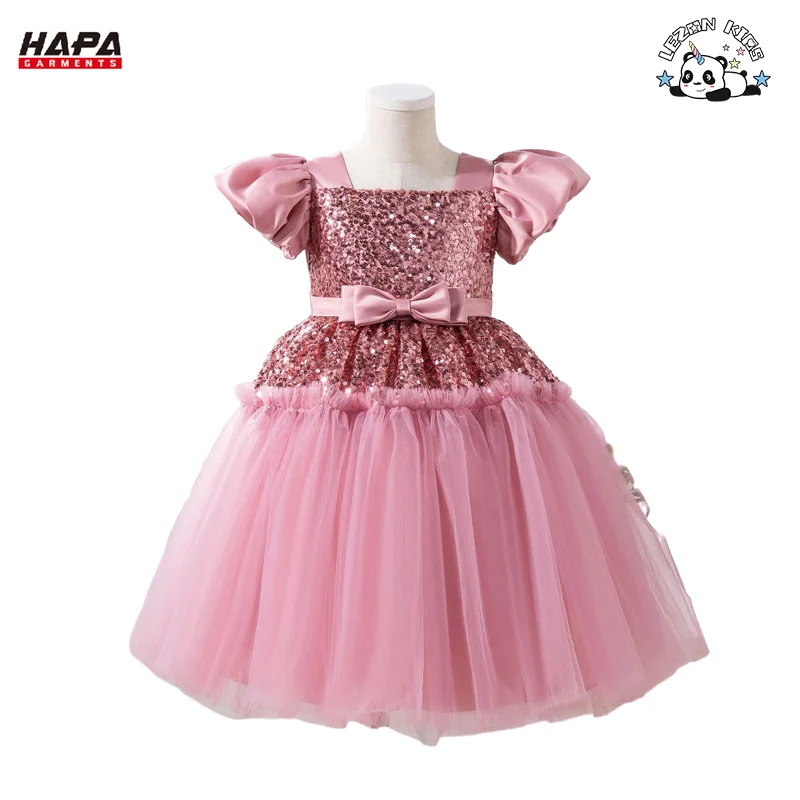 More Popular in 2024 Sequined Puff Princess Dress Puff Sleeve Children's Dance Princess Dress - Product Image