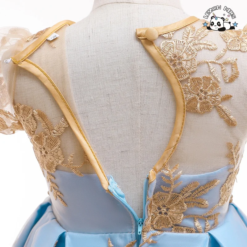 New 2023 latest designs hot sale lace birthday flower party children wedding princess little kids clothing girls dresses - Product Image
