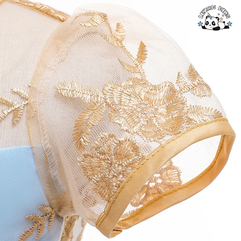 New 2023 latest designs hot sale lace birthday flower party children wedding princess little kids clothing girls dresses - Product Image
