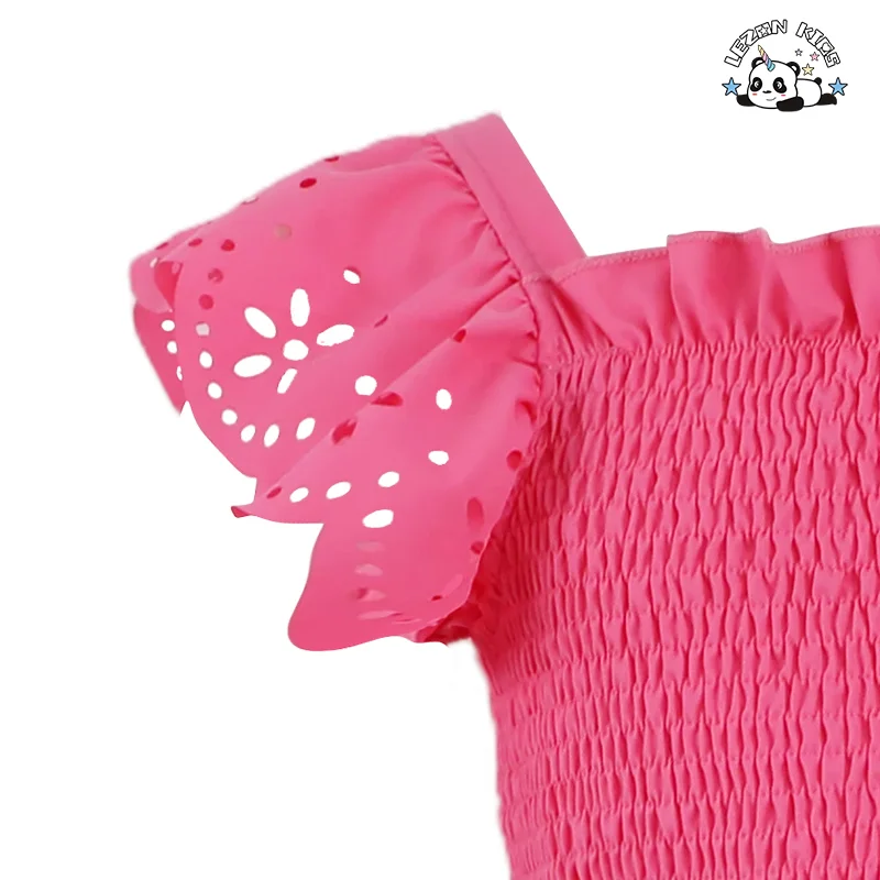 Vestido Novo de Manga com Babado de Renda de Algodão para Meninas de 2 a 12 Anos - Product Image