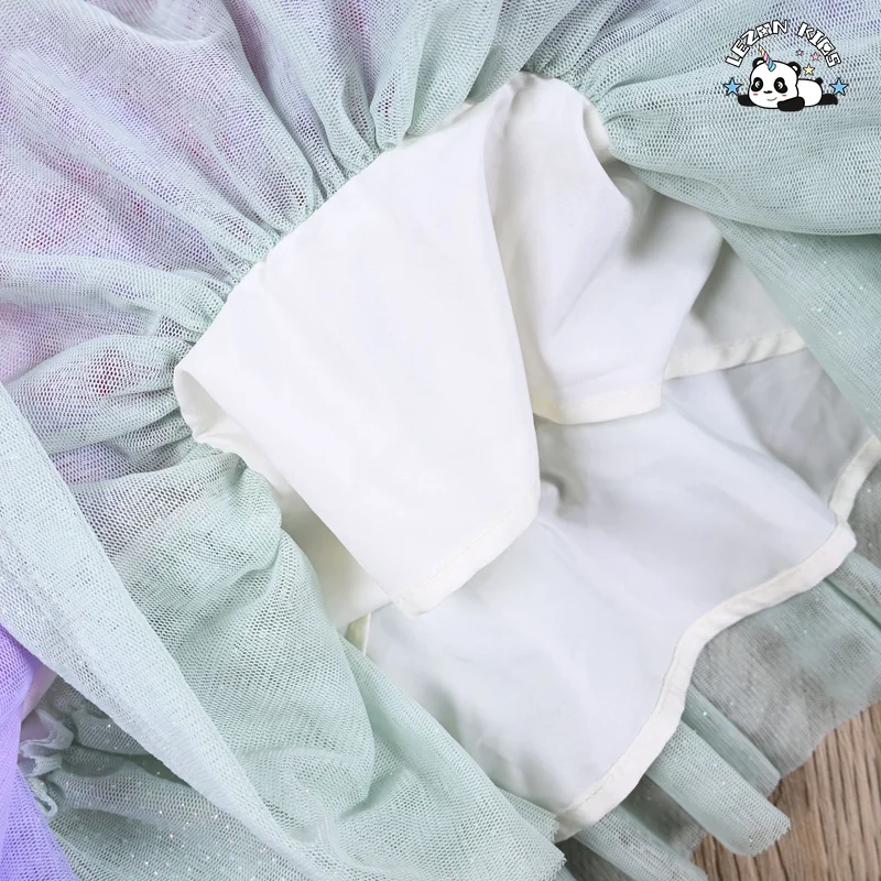 New Arrival Summer Sleeveless Pink Girls Sequin Layered Tulle Tutu Dresses for Girls Kids - Product Image