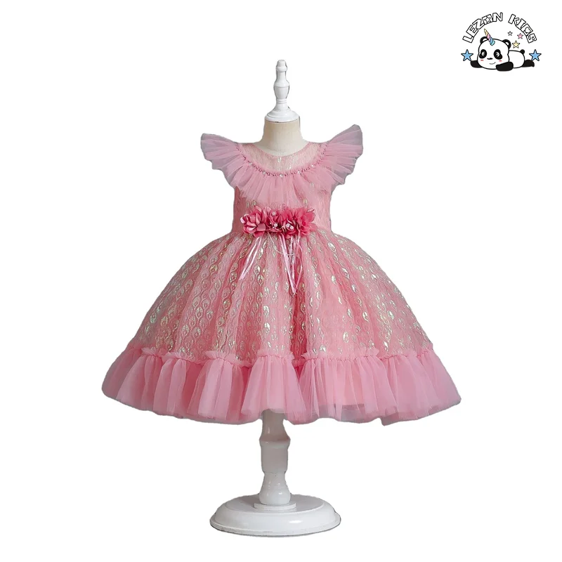 New Children's Clothes Fluorescent Children's Clothing Jacquard Birthday Princess Dress for Little Girl - Product Image