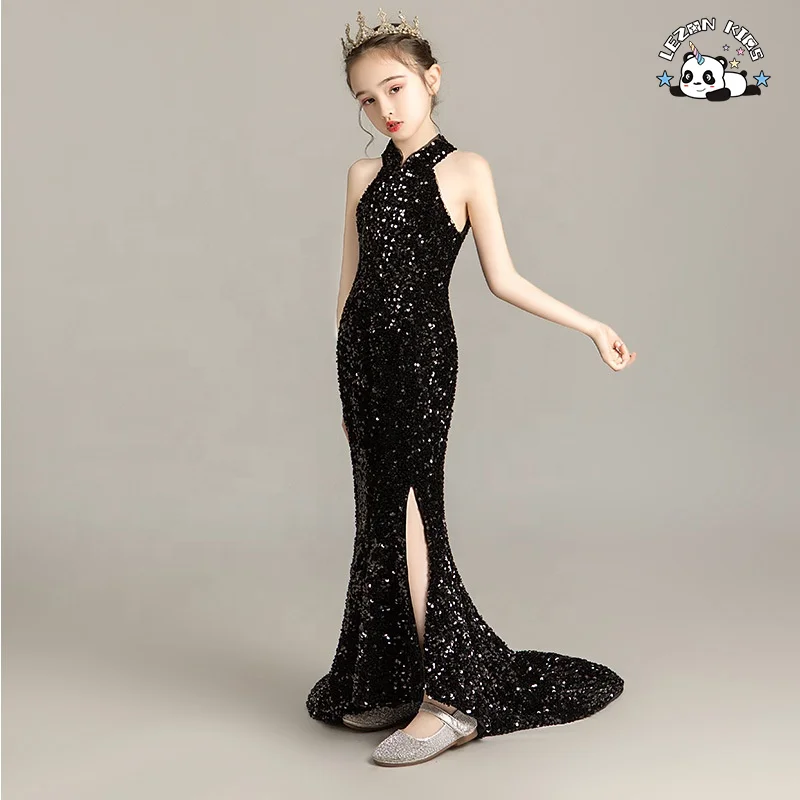 New Designer Mermaid Sequin Gown Princess Dress Girls Evening Dress for Party Performance - Product Image