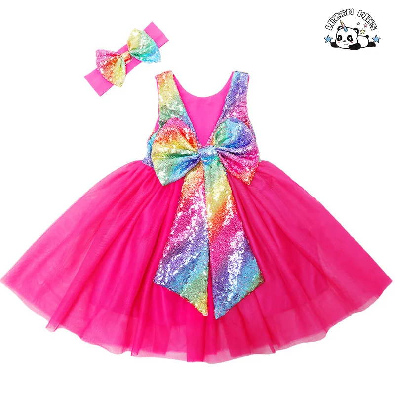 New Fashion Kids Tulle Sequin Flower Girl Dresses Infant Baby Elegant Wedding Dress