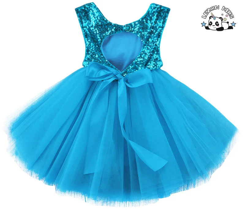 New Fashion Round Neck Sleeveless Dress Girls Sequined Mesh Tutu Princess Girls Dress for Kids - Product Image