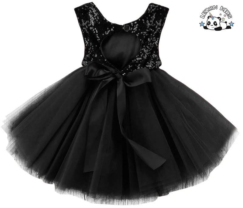New Fashion Round Neck Sleeveless Dress Girls Sequined Mesh Tutu Princess Girls Dress for Kids - Product Image