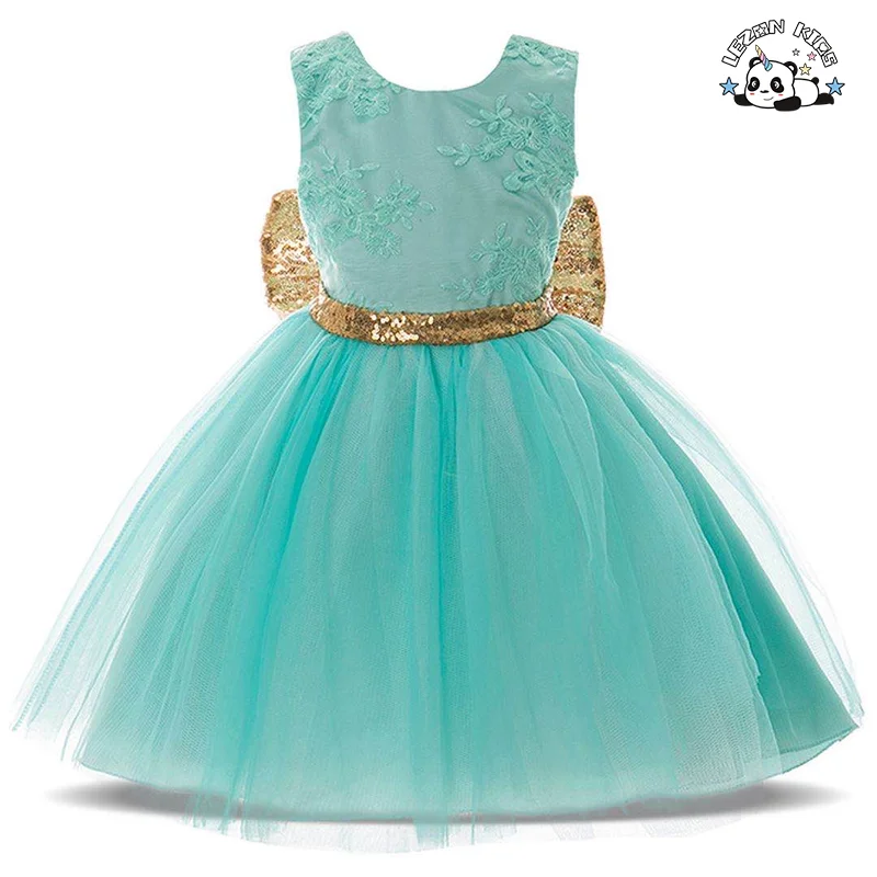 New Fashion Sequin Flower Princess Dress Kids Birthday Wedding Toddler Baby Girls Clothes Children Clothing Dress for Kids