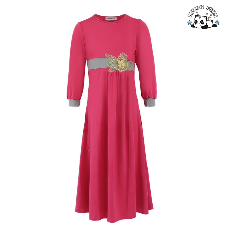 Novo Traje de Viagem para Dubai no Oriente Médio para Meninas, Roupas Étnicas Conservadoras, Vestido Longo para Crianças
