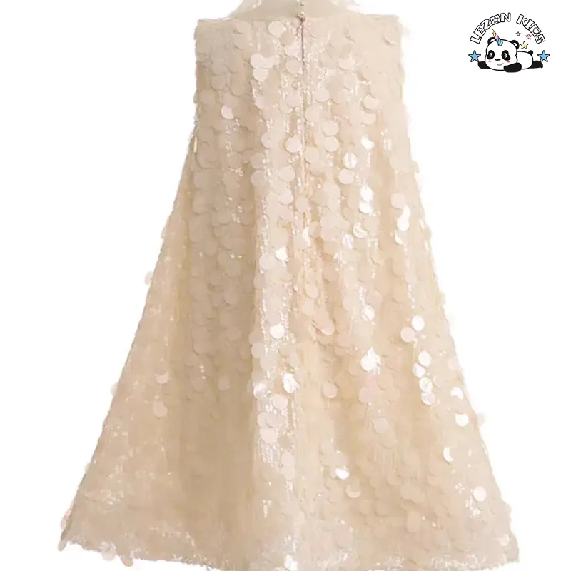 New Product Explosion custom white sequin sleeveless frocks princess dress for girl - Product Image