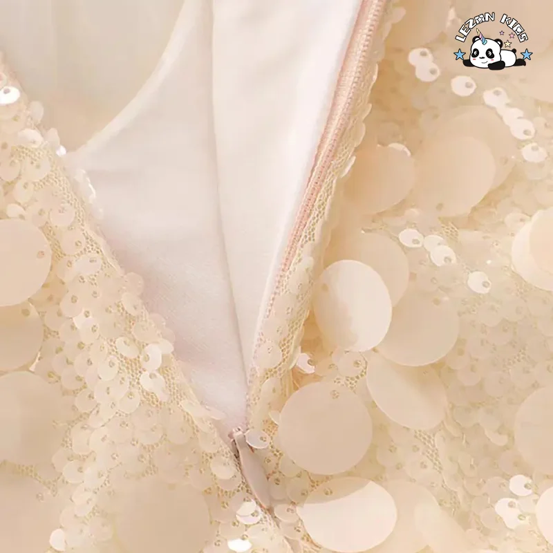 New Product Explosion custom white sequin sleeveless frocks princess dress for girl - Product Image