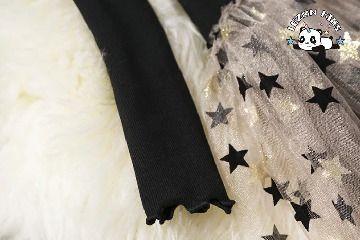 Vestidos de Tule Personalizados com Manga Longa e Estrelas Impressas para Meninas - Product Image