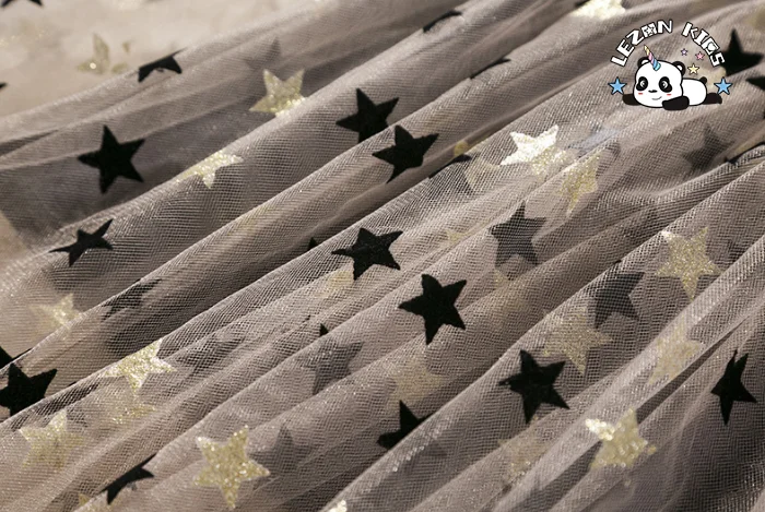 Vestidos de Tule Personalizados com Manga Longa e Estrelas Impressas para Meninas - Product Image