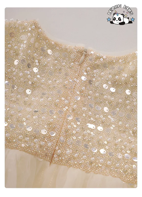 Novo em 2024 Crianças sem mangas Camada Tule Vestido Renda Tecido Festa Tutu Vestido para 2-8T - Product Image