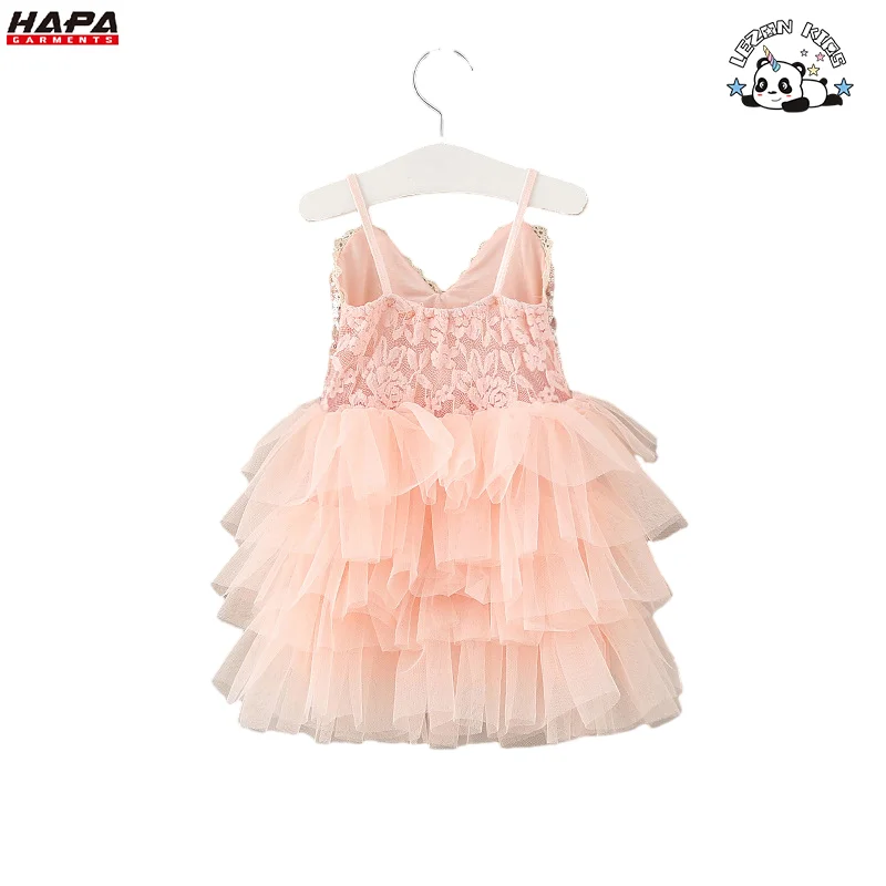 Novidades de 2024 Saias Suspensor para Meninas com Renda e Lantejoulas Bolo Vestidos para Meninas de 2 a 14 Anos - Product Image