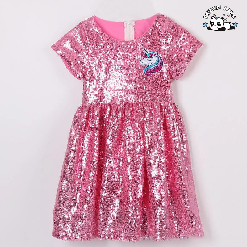 OEM Customizable Fashion Customized Children Clothing Girls Sparkle Sequin Unicorn Dress for Kids Girls Sequin Dress - Product Image