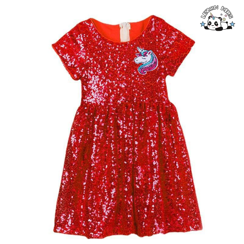 OEM Customizable Fashion Customized Children Clothing Girls Sparkle Sequin Unicorn Dress for Kids Girls Sequin Dress - Product Image