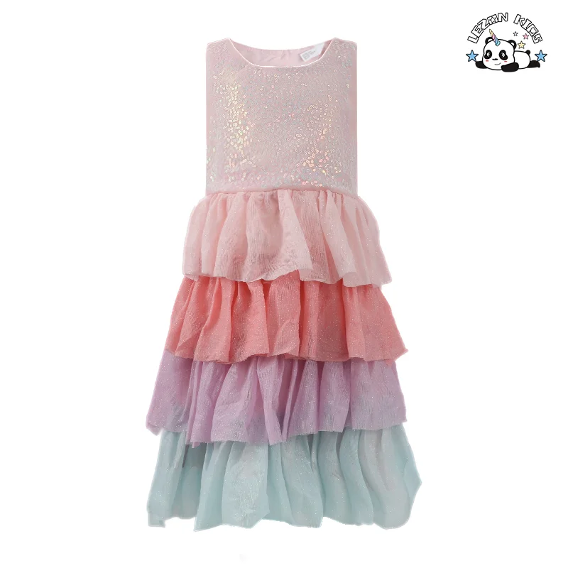 Vestido Tule Tutu Personalizável OEM para Meninas sem Mangas e Respirável, Vestido de Tule Fofo para 2-14T