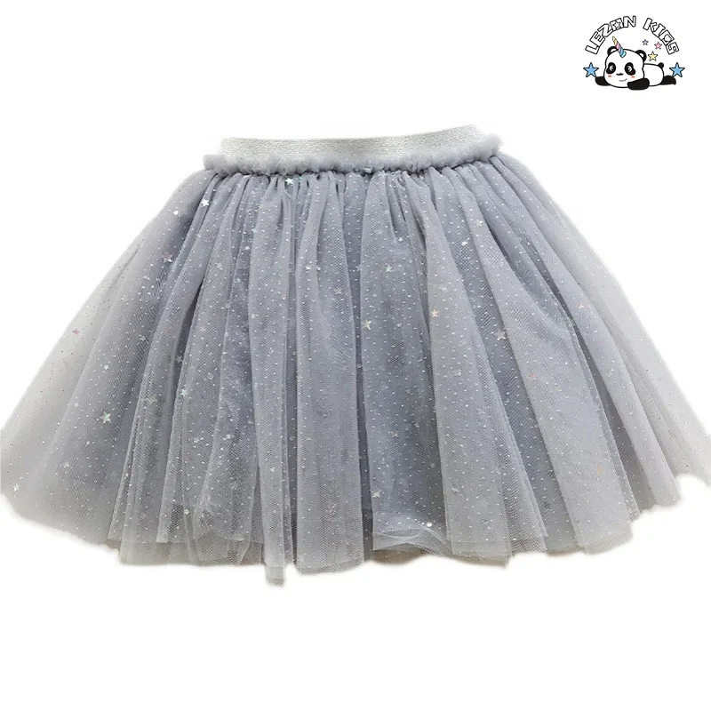 OEM Customizable Girls' Spring Summer Three-Layer Tutu Dress Breathable Chiffon Mesh Star Skirt Parties Dance Little Girl Dress
