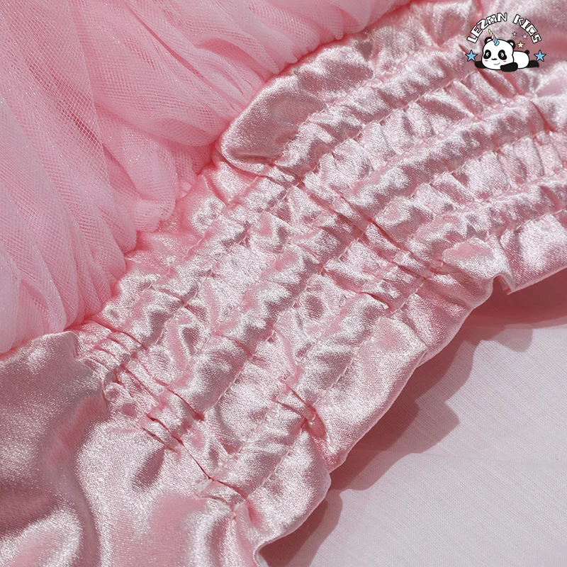 OEM Customizable Kids Princess Sleeveless Breathable Flower Birthday Ball Gown Tulle Dress for 2-14T Kids - Product Image