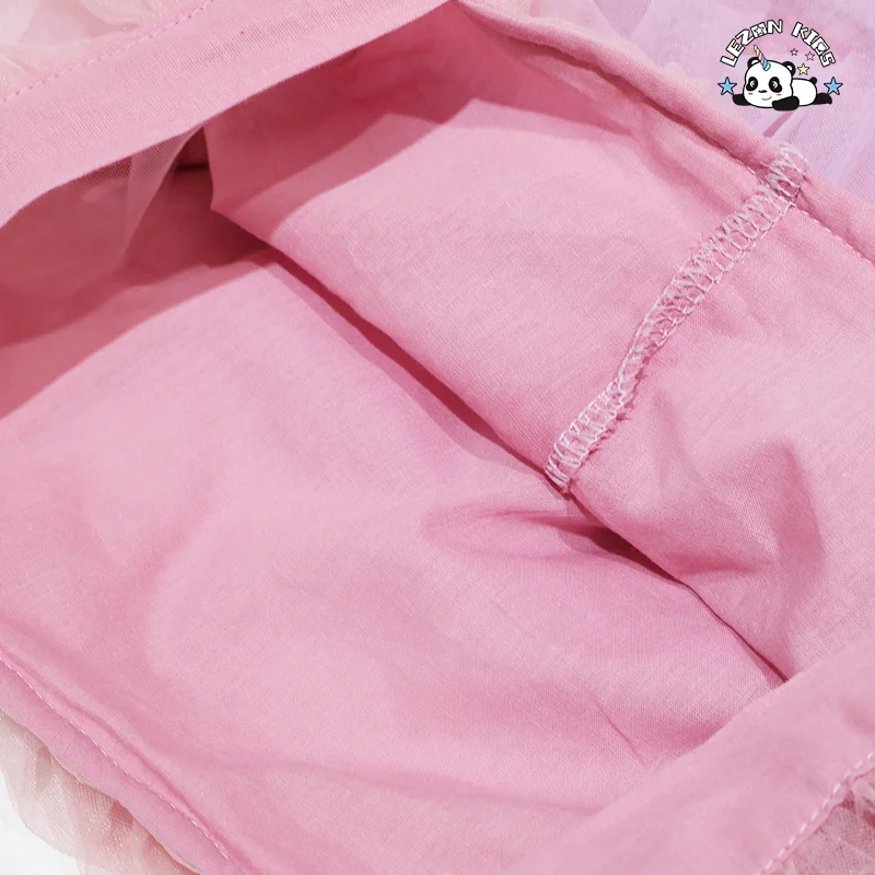 Vestido Princesa Arco-íris Personalizável OEM com Colarinho Quadrado e Camadas de Tule para Meninas, Vestido de Festa Infantil - Product Image