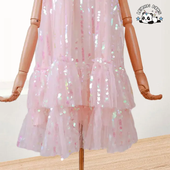 OEM Girls Formal Dress Kids Lace Party Evening Party Princess Dress Sequin Mesh Dress For Kids - Product Image