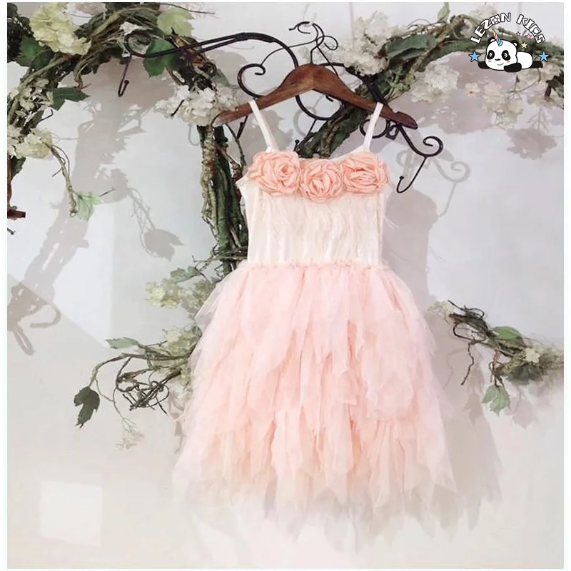 OEM Girls Pink Sequin Dress Kids Ballet Performance Party Dress Evening Party Princess Dress for Kids - Product Image