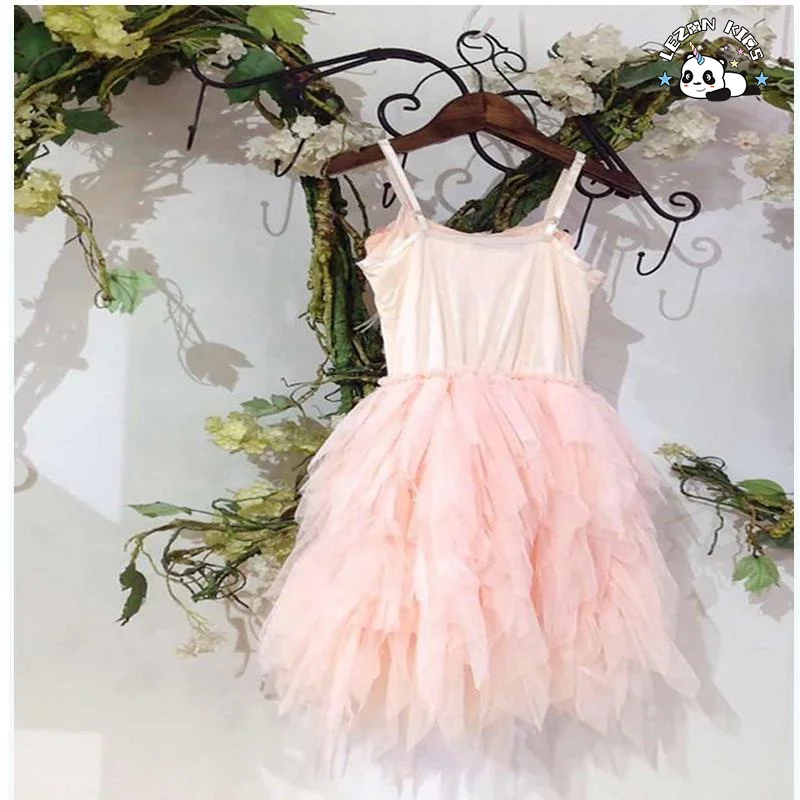 OEM Girls Pink Sequin Dress Kids Ballet Performance Party Dress Evening Party Princess Dress for Kids - Product Image