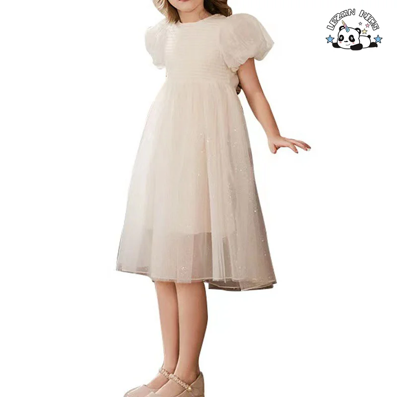 OEM ODM Piano Competition Custom Elegant Girl Dress Puffy Tulle Dress for 3 to 14T Girls