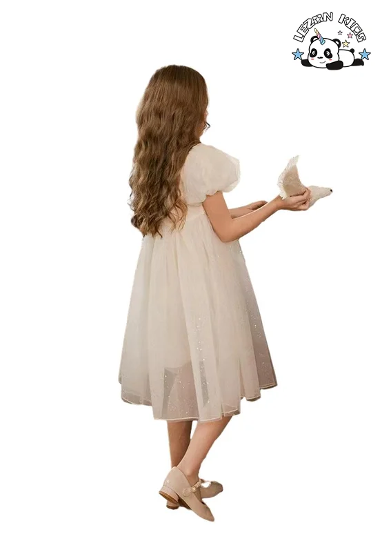 OEM ODM Piano Competition Custom Elegant Girl Dress Puffy Tulle Dress for 3 to 14T Girls - Product Image