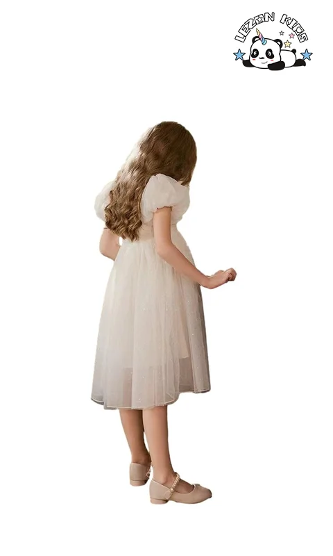 OEM ODM Piano Competition Custom Elegant Girl Dress Puffy Tulle Dress for 3 to 14T Girls - Product Image