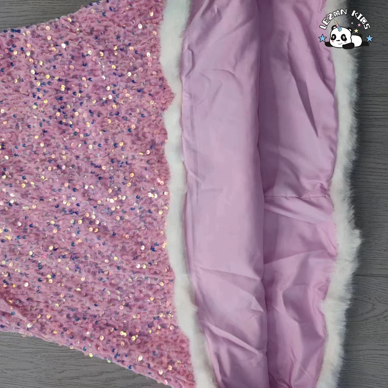 Pink Summer New Evening Dress Sleeveless Sequin One Piece Princess Gown knee-length 2-12 Years Old Girls Dresses - Product Image