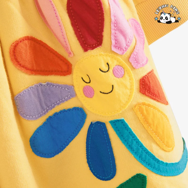 Fábrica Profissional de Roupas Infantis de Manga Longa Bordado em Tricô Casual Vestido de Meninas - Product Image
