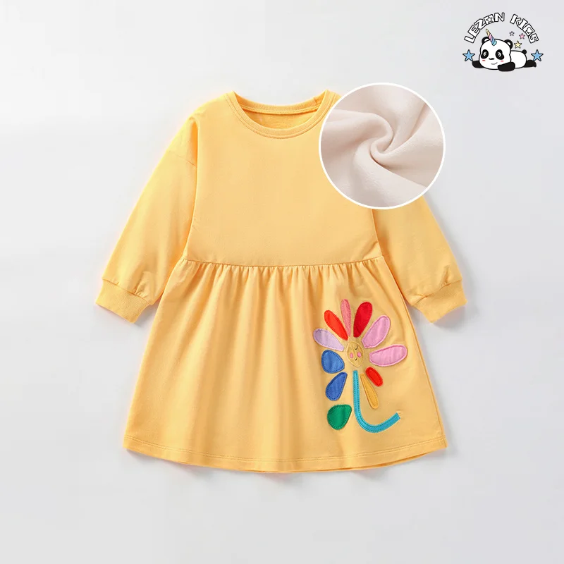 Fábrica Profissional de Roupas Infantis de Manga Longa Bordado em Tricô Casual Vestido de Meninas - Product Image