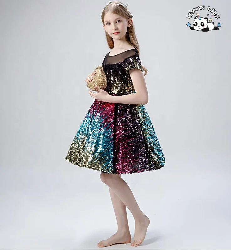 Reversible Sequin Ballet Performance Girls Dress Girls Party Dress Princess Dress for 3-12 Years Made in China - Product Image