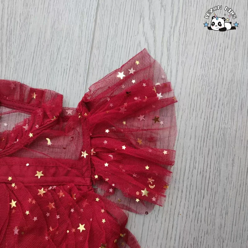 Vestido de verão para meninas sem mangas com lantejoulas Princesa Kids Festa Vestido Tulle Cerimônia Prom Gown Vestido infantil - Product Image